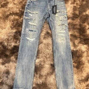 Serenede Light Blue Slim Straight Men's Jeans